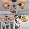 hofstein Koyoto Plafonnier, Boule lumineuse Ambre, Chrome, Fumé, 3 lumières* Lampes Modernes
