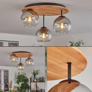 hofstein Koyoto Plafonnier, Boule lumineuse 40 cm Écru, Noir, 3 lumières* Lampes Modernes
