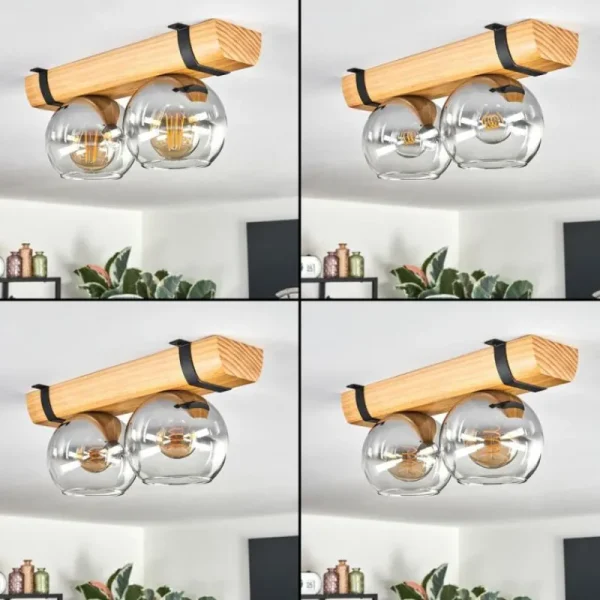 hofstein Koyoto Plafonnier, Boule lumineuse Écru, Noir, 2 lumières* Lampes Modernes