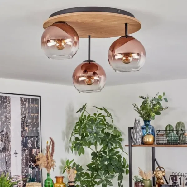 hofstein Koyoto Plafonnier, Boule lumineuse Écru, Noir, 3 lumières* Lampes Modernes