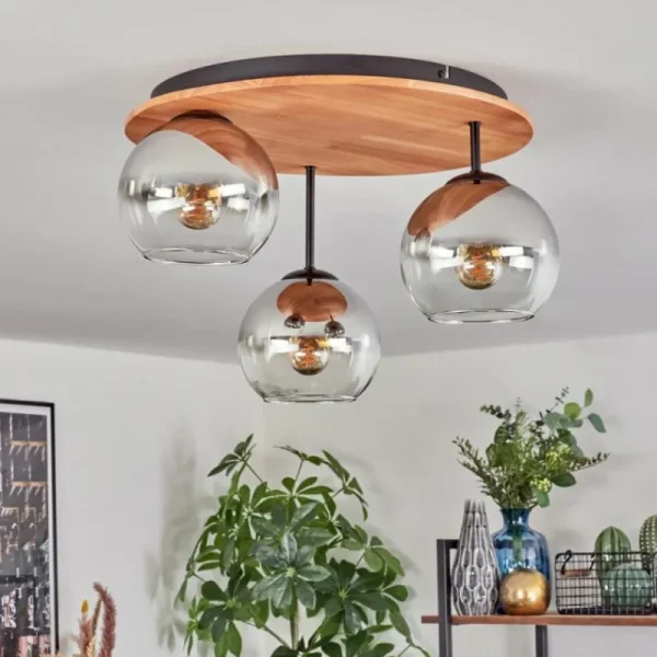 hofstein Koyoto Plafonnier, Boule lumineuse 40 cm Écru, Noir, 3 lumières* Lampes Modernes