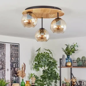 hofstein Koyoto Plafonnier, Boule lumineuse 40 cm Écru, Noir, 3 lumières* Lampes Modernes