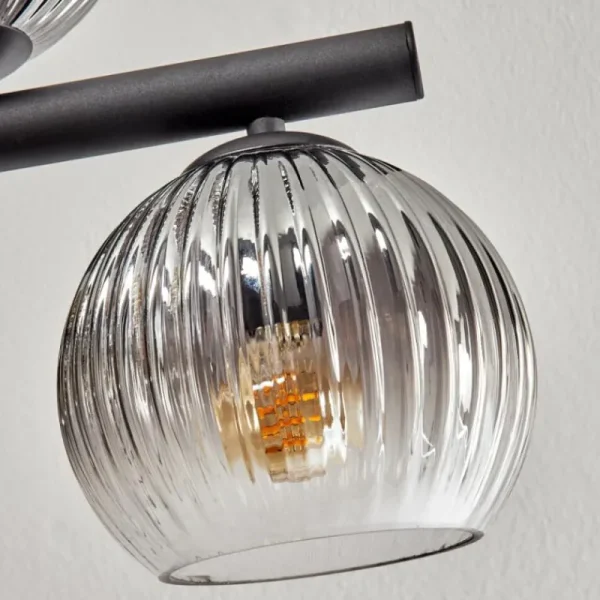 hofstein Koyoto Plafonnier, Boule lumineuse Ambre, Clair, Fumé, 10 lumières* Lampes Modernes