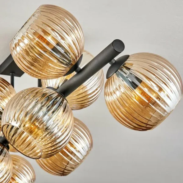 hofstein Koyoto Plafonnier, Boule lumineuse Ambre, 10 lumières* Lampes Modernes
