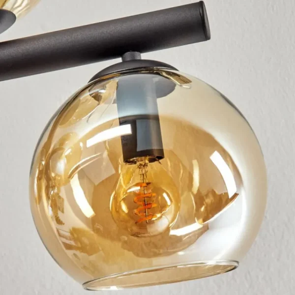 hofstein Koyoto Plafonnier, Boule lumineuse Ambre, 10 lumières* Lampes En Verre
