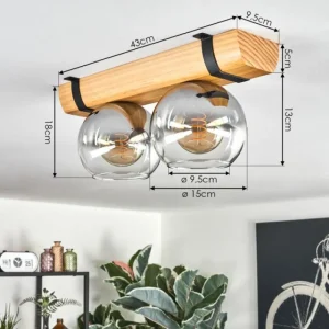 hofstein Koyoto Plafonnier, Boule lumineuse Écru, Noir, 2 lumières* Lampes Modernes