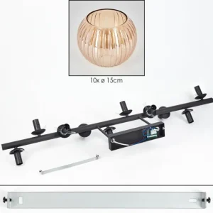 hofstein Koyoto Plafonnier, Boule lumineuse Ambre, 10 lumières* Lampes Modernes