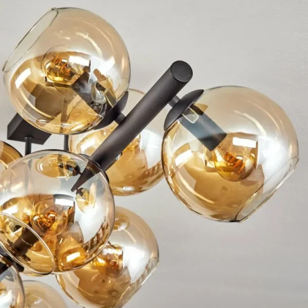 hofstein Koyoto Plafonnier, Boule lumineuse Ambre, 10 lumières* Lampes En Verre