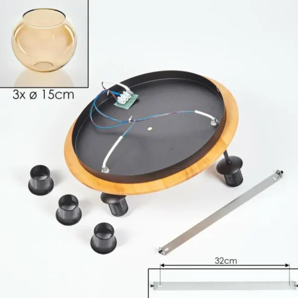 hofstein Koyoto Plafonnier, Boule lumineuse 40 cm Écru, Noir, 3 lumières* Lampes Modernes