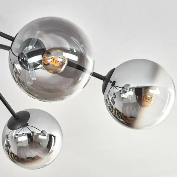 hofstein Koyoto Plafonnier, Boule lumineuse 80 cm Clair, Fumé, 6 lumières* Lampes Modernes