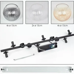 hofstein Koyoto Plafonnier, Boule lumineuse Ambre, Clair, Fumé, 10 lumières* Lampes Modernes