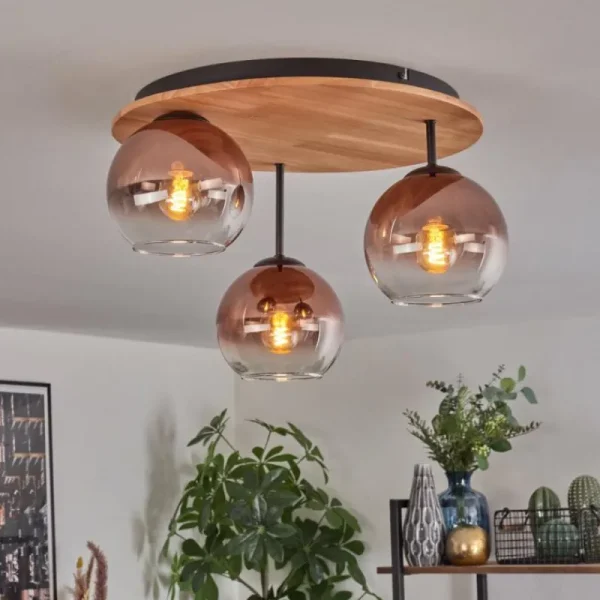 hofstein Koyoto Plafonnier, Boule lumineuse 40 cm Écru, Noir, 3 lumières* Lampes Modernes