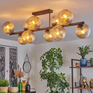 hofstein Koyoto Plafonnier, Boule lumineuse Ambre, 10 lumières* Lampes Modernes