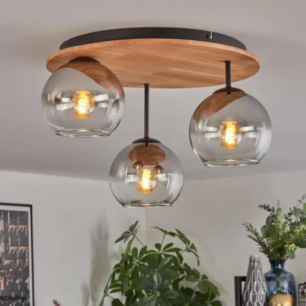 hofstein Koyoto Plafonnier, Boule lumineuse 40 cm Écru, Noir, 3 lumières* Lampes Modernes