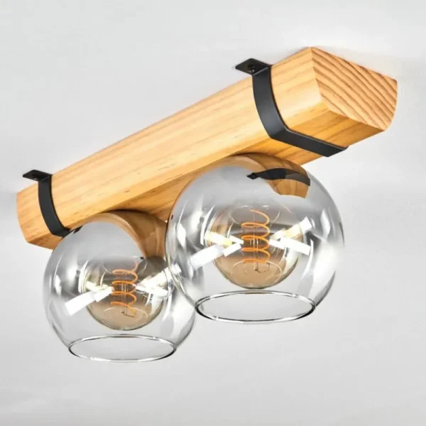hofstein Koyoto Plafonnier, Boule lumineuse Écru, Noir, 2 lumières* Lampes Modernes