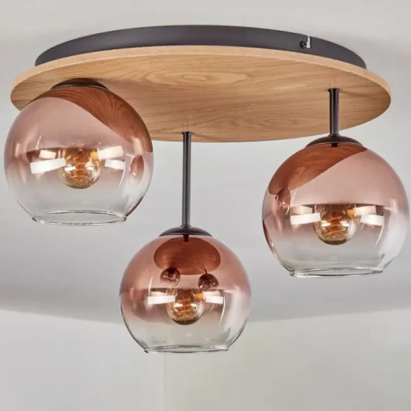 hofstein Koyoto Plafonnier, Boule lumineuse Écru, Noir, 3 lumières* Lampes Modernes