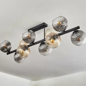 hofstein Koyoto Plafonnier, Boule lumineuse Ambre, Clair, Fumé, 10 lumières* Lampes Modernes