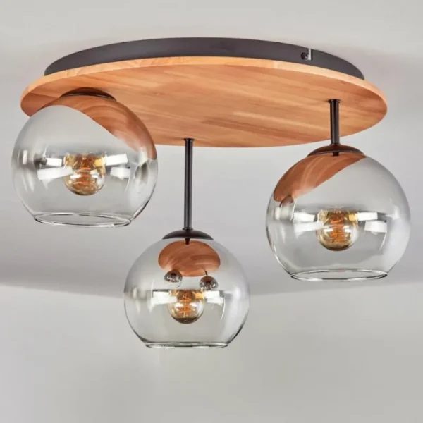 hofstein Koyoto Plafonnier, Boule lumineuse 40 cm Écru, Noir, 3 lumières* Lampes Modernes