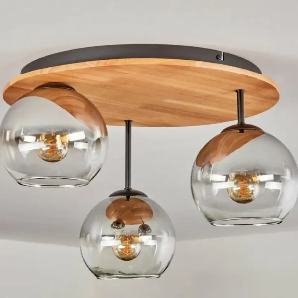 hofstein Koyoto Plafonnier, Boule lumineuse 40 cm Écru, Noir, 3 lumières* Lampes Modernes