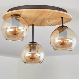 hofstein Koyoto Plafonnier, Boule lumineuse 40 cm Écru, Noir, 3 lumières* Lampes Modernes