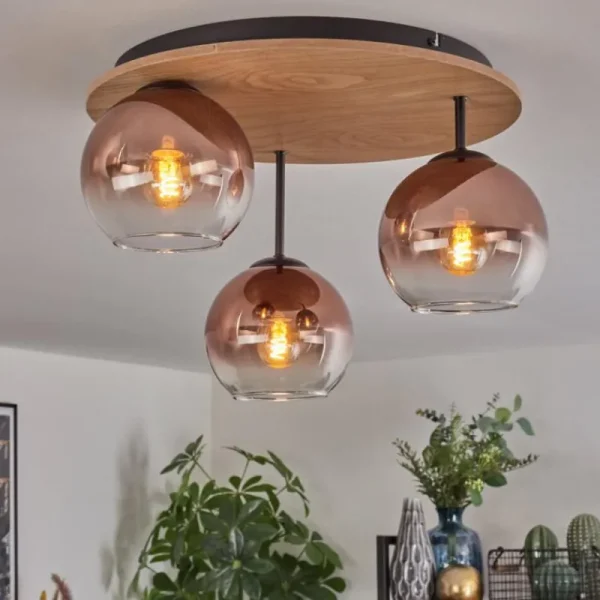 hofstein Koyoto Plafonnier, Boule lumineuse Écru, Noir, 3 lumières* Lampes Modernes