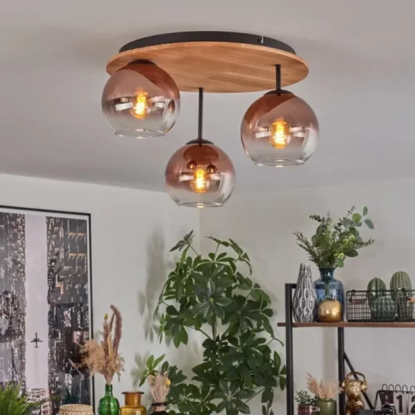 hofstein Koyoto Plafonnier, Boule lumineuse 40 cm Écru, Noir, 3 lumières* Lampes Modernes