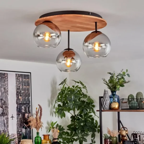 hofstein Koyoto Plafonnier, Boule lumineuse 40 cm Écru, Noir, 3 lumières* Lampes Modernes