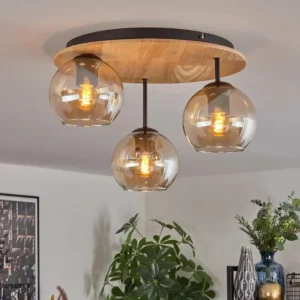 hofstein Koyoto Plafonnier, Boule lumineuse 40 cm Écru, Noir, 3 lumières* Lampes Modernes