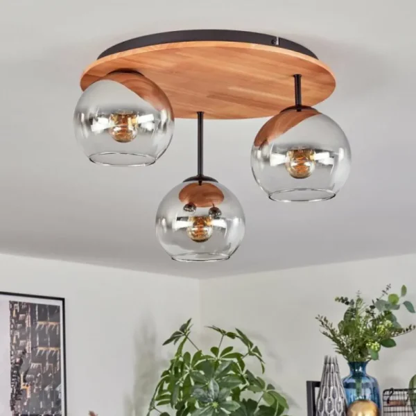 hofstein Koyoto Plafonnier, Boule lumineuse 40 cm Écru, Noir, 3 lumières* Lampes Modernes