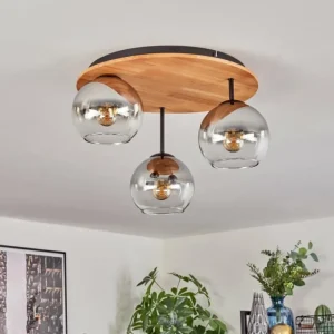 hofstein Koyoto Plafonnier, Boule lumineuse 40 cm Écru, Noir, 3 lumières* Lampes Modernes