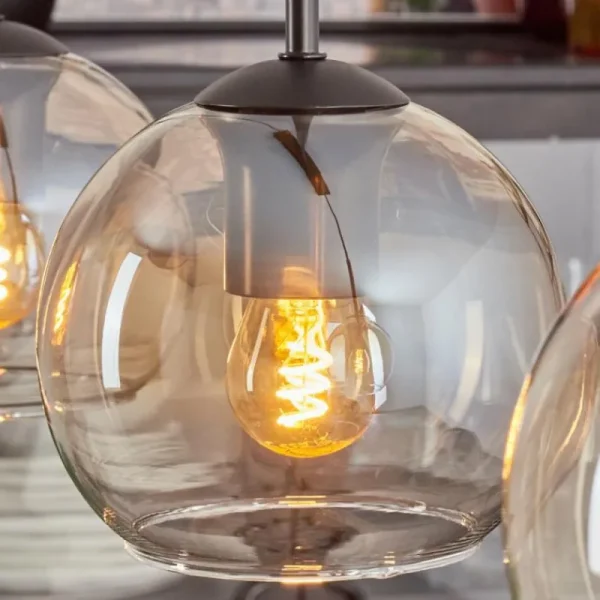 hofstein Koyoto Suspension Ambre, Clair, 3 lumières* Lampes En Verre