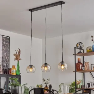 hofstein Koyoto Suspension Ambre, Clair, 3 lumières* Lampes En Verre