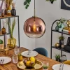 hofstein Koyoto Suspension, Boule lumineuse, Suspension Or, Noir, 1 lumière* Lampes En Verre