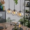 hofstein Koyoto Suspension, Boule lumineuse, Suspension Ambre, Clair, 3 lumières* Lampes En Verre
