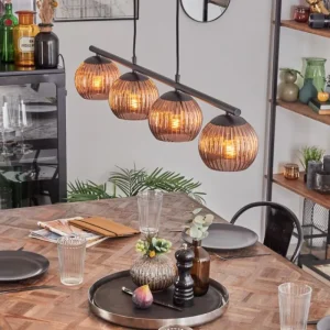 hofstein Koyoto Suspension, Boule lumineuse, Suspension Cuivré, 4 lumières* Lampes Modernes