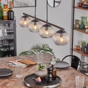hofstein Koyoto Suspension, Boule lumineuse, Suspension Clair, 4 lumières* Lampes Modernes