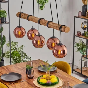 hofstein Koyoto Suspension, Boule lumineuse, Suspension Écru, Noir, 5 lumières* Lampes Modernes