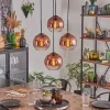 hofstein Koyoto Suspension, Boule lumineuse 35 cm Clair, Cuivré, 4 lumières* Lampes En Verre