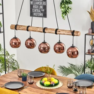 hofstein Koyoto Suspension, Boule lumineuse, Suspension Écru, Noir, 5 lumières* Lampes Modernes