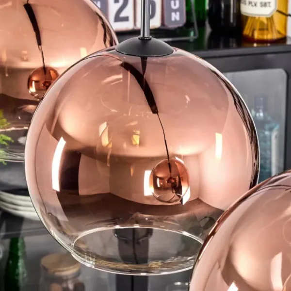hofstein Koyoto Suspension, Boule lumineuse, Suspension Noir, 3 lumières* Lampes En Verre