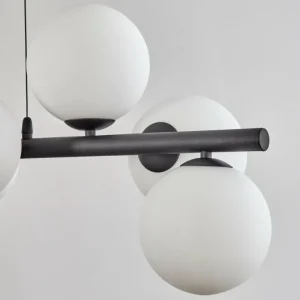 hofstein Koyoto Suspension, Boule lumineuse, Suspension Blanc, 8 lumières* Lampes En Verre