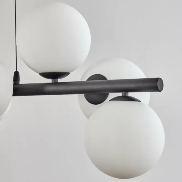 hofstein Koyoto Suspension, Boule lumineuse, Suspension Blanc, 8 lumières* Lampes En Verre