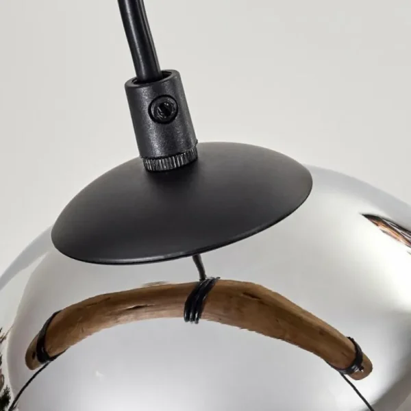 hofstein Koyoto Suspension, Boule lumineuse, Suspension Écru, Noir, 3 lumières* Lampes Modernes