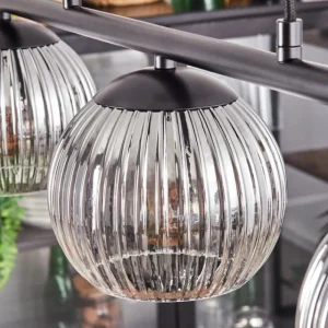 hofstein Koyoto Suspension, Boule lumineuse, Suspension Clair, Fumé, 3 lumières* Lampes Modernes