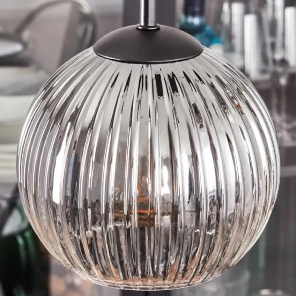 hofstein Koyoto Suspension, Boule lumineuse, Suspension Clair, Fumé, 4 lumières* Lampes Modernes