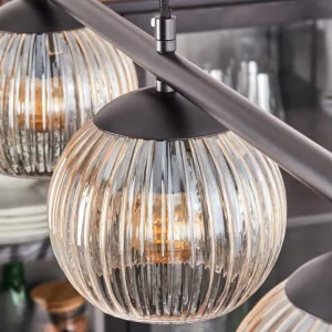 hofstein Koyoto Suspension, Boule lumineuse, Suspension Ambre, Clair, 4 lumières* Lampes Modernes