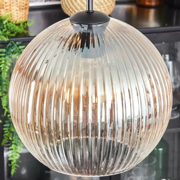 hofstein Koyoto Suspension, Boule lumineuse, Suspension Ambre, Clair, 4 lumières* Lampes Modernes