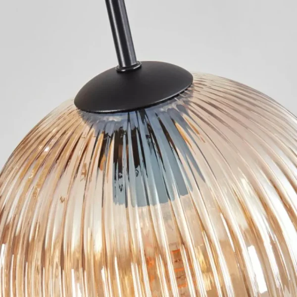 hofstein Koyoto Suspension, Boule lumineuse 35 cm Ambre, Clair, 4 lumières* Lampes Modernes
