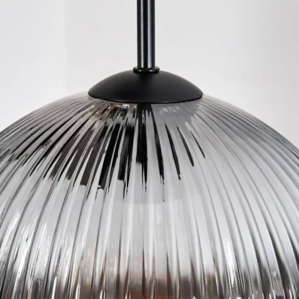 hofstein Koyoto Suspension, Boule lumineuse, Suspension grappe Ambre, Clair, Fumé, 5 lumières* Lampes Modernes