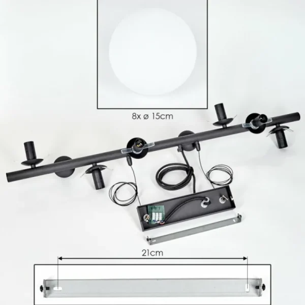 hofstein Koyoto Suspension, Boule lumineuse, Suspension Blanc, 8 lumières* Lampes En Verre